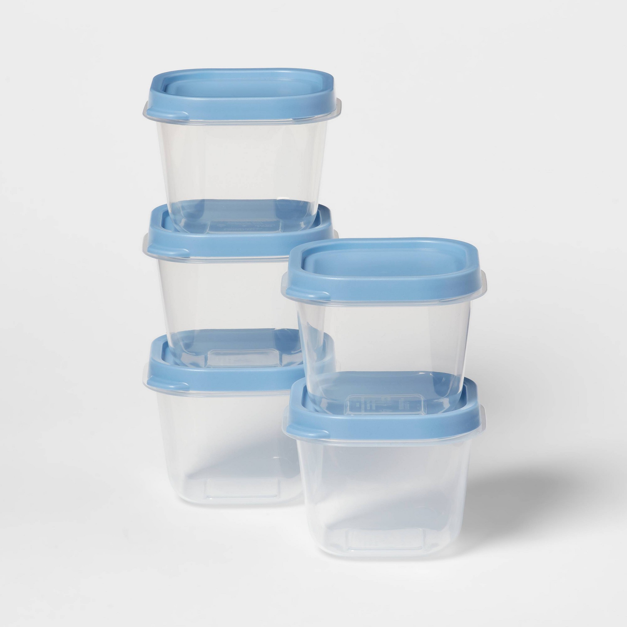 Food Storage Plastic Containers With Lids - مجموعة من 10 حاويات بلاستيكية زرقاء