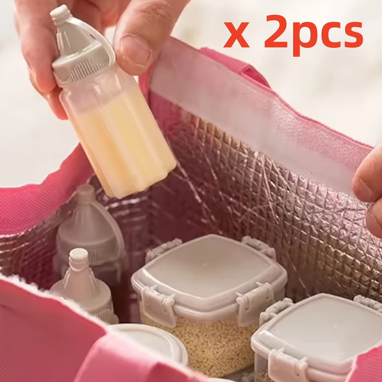 Salad Dressing Bottle - زوج من زجاجات صلصة صغيرة قابلة