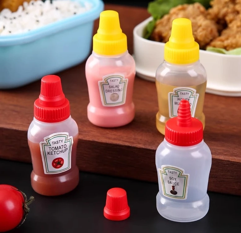 Salad Dressing Bottle - زجاجة كاتشب طماطم صغيرة محمولة، وعاء