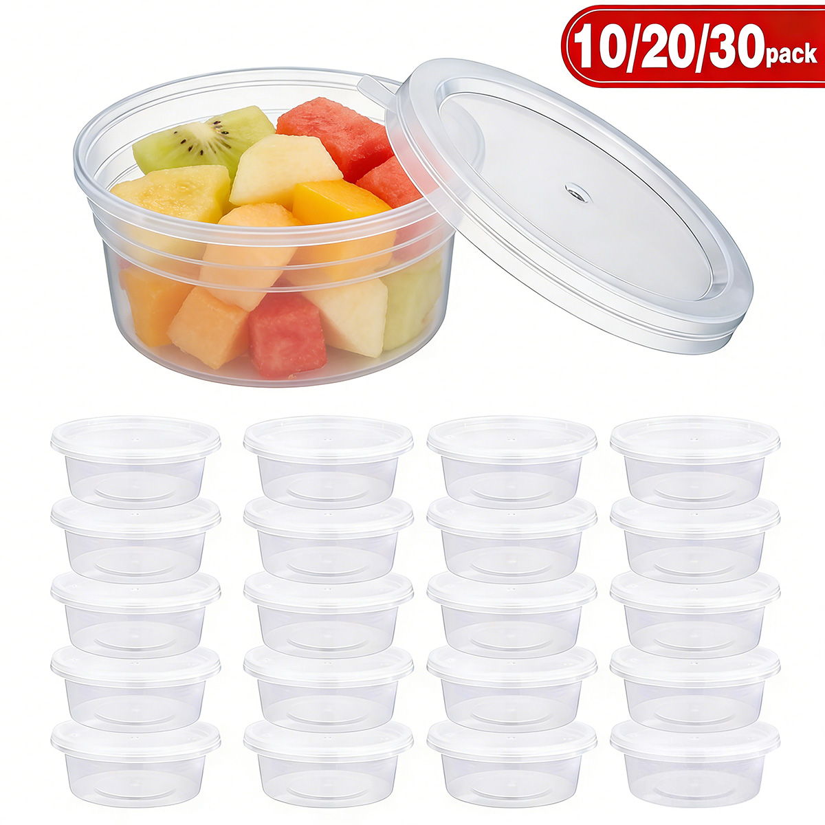 Food Storage Plastic Containers With Lids - عبوات صغيرة للسلايم مع أغطية، حاويات