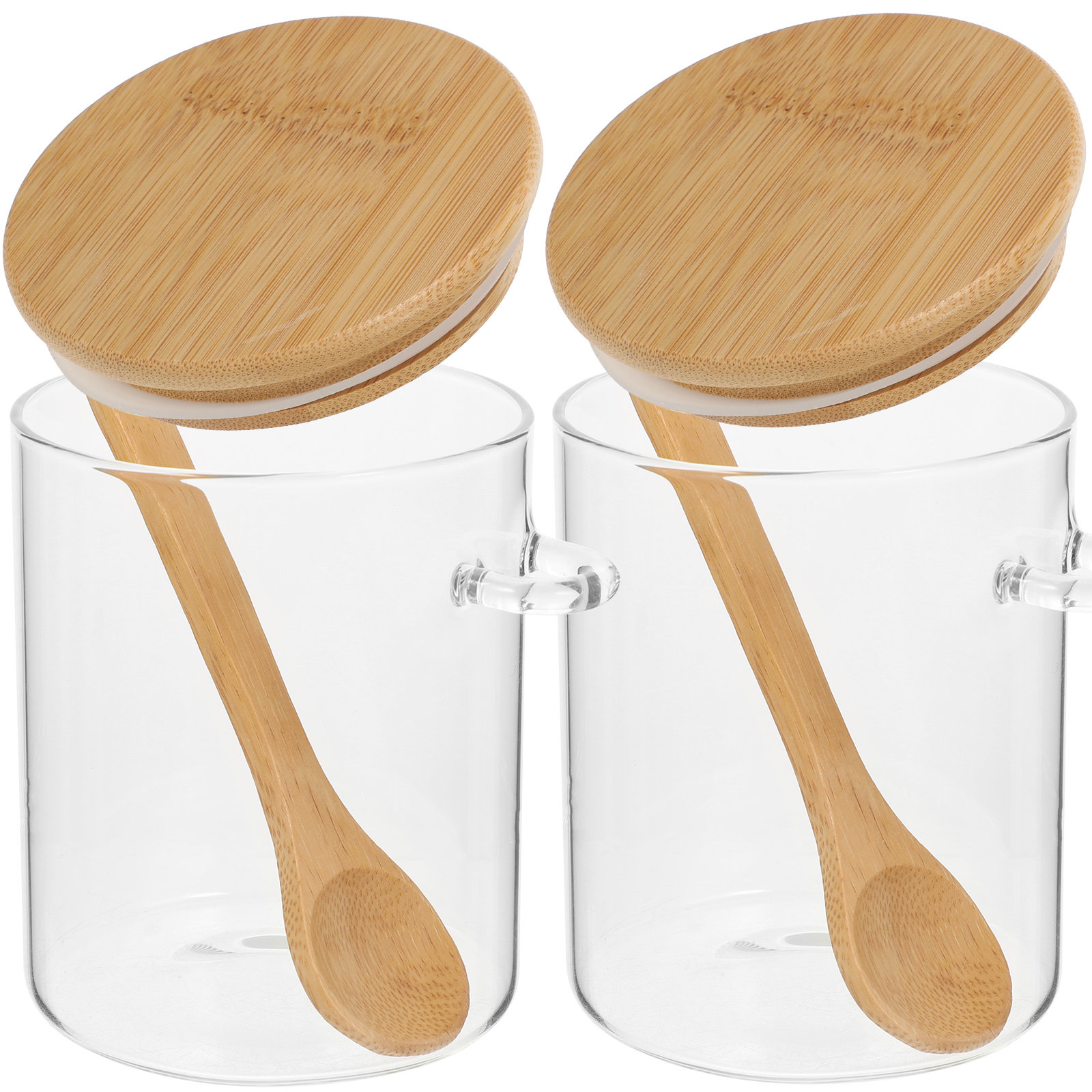 Food Storage Glass - قطعتان من حاويات تخزين الدقيق والسكر،