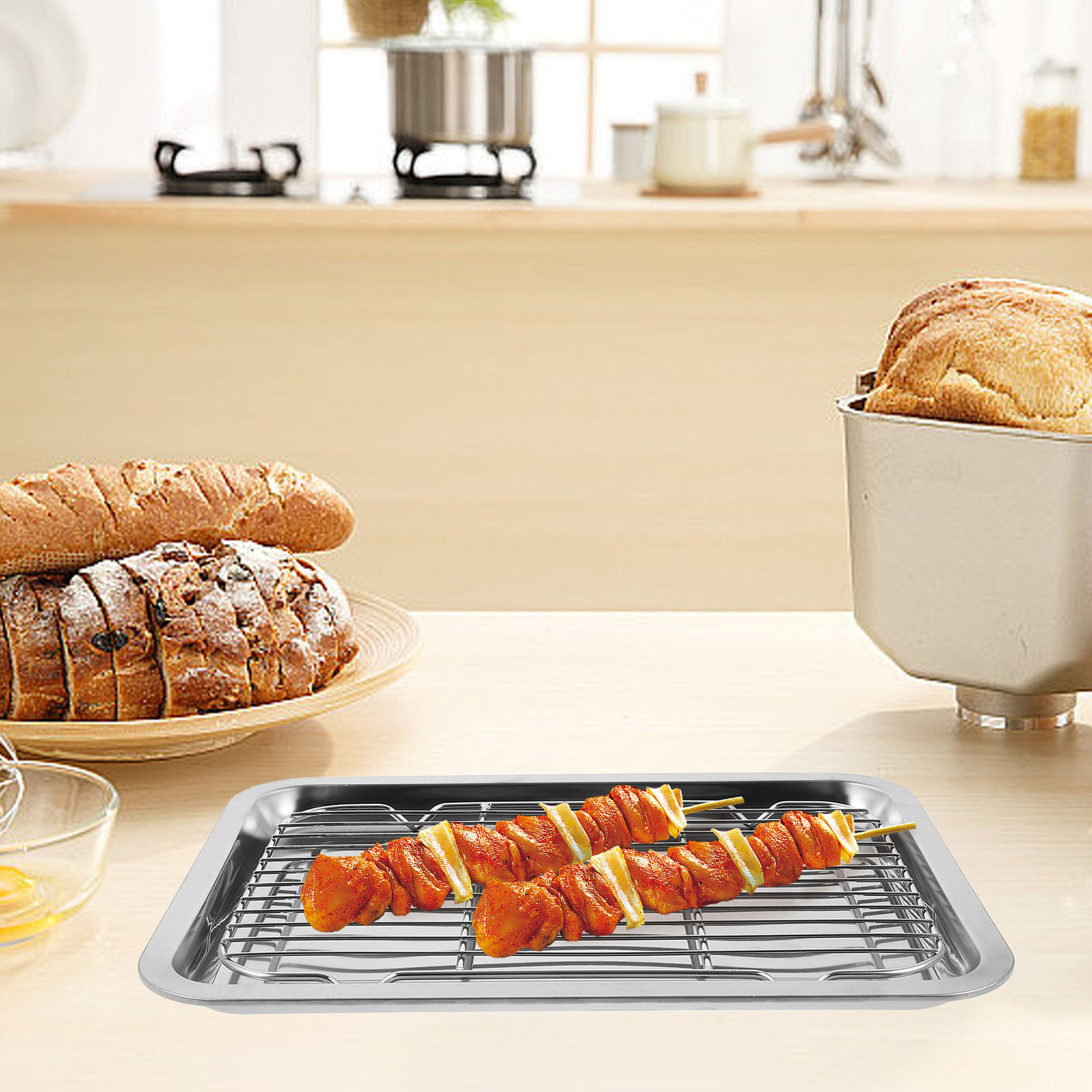 Food Storage Rack - مجموعة واحدة من رفوف الخبز السلكية