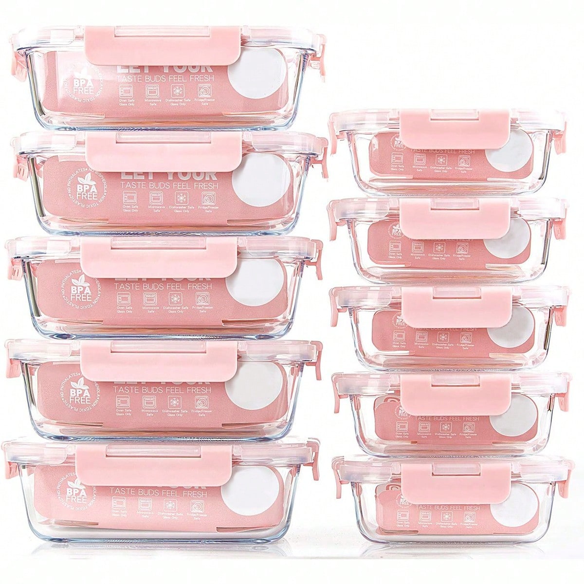 Food Storage Underground - 10 حاويات زجاجية لتحضير الوجبات، حاويات