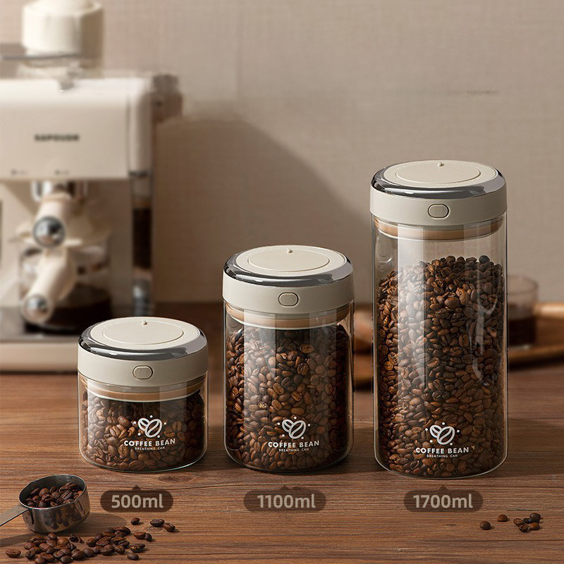 Food Storage Glass - وعاء زجاجي محكم الإغلاق لتخزين القهوة