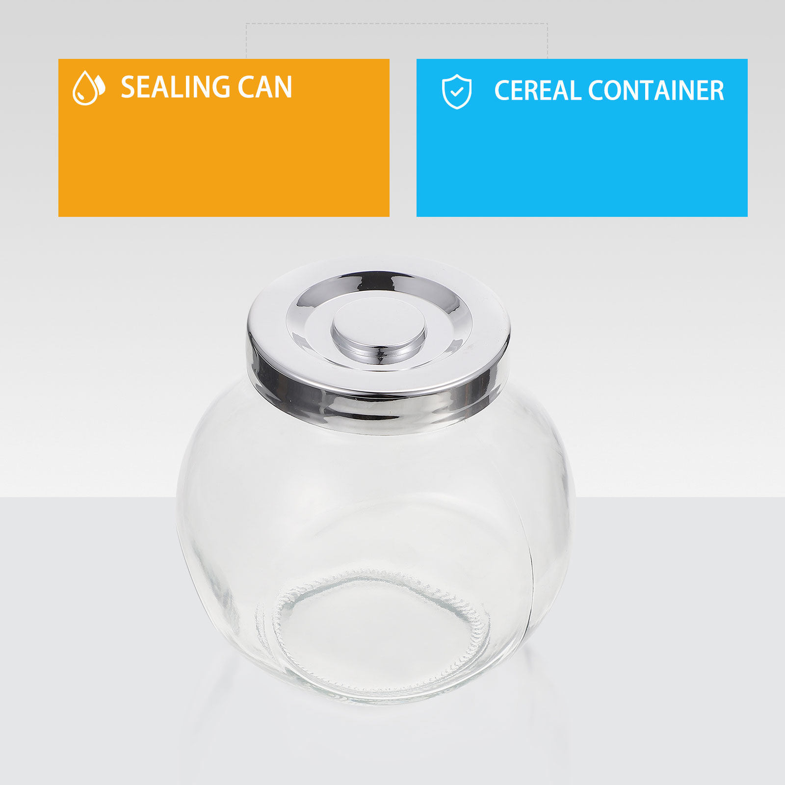 Food Storage Glass - زجاجتان لتخزين مربى الفواكه، أوعية طعام