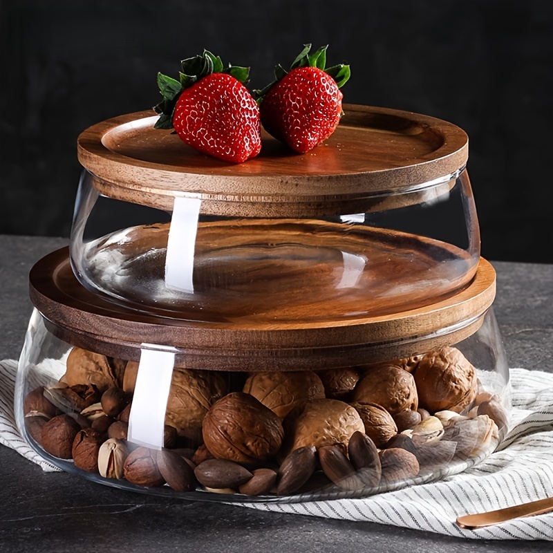 Food Storage Lidl - أوعية زجاجية بأغطية خشبية – حاويات