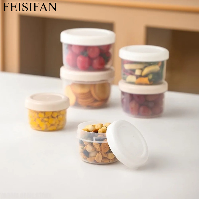 Food Storage Plastic Containers With Lids - حاوية طعام بلاستيكية مستديرة محمولة مع