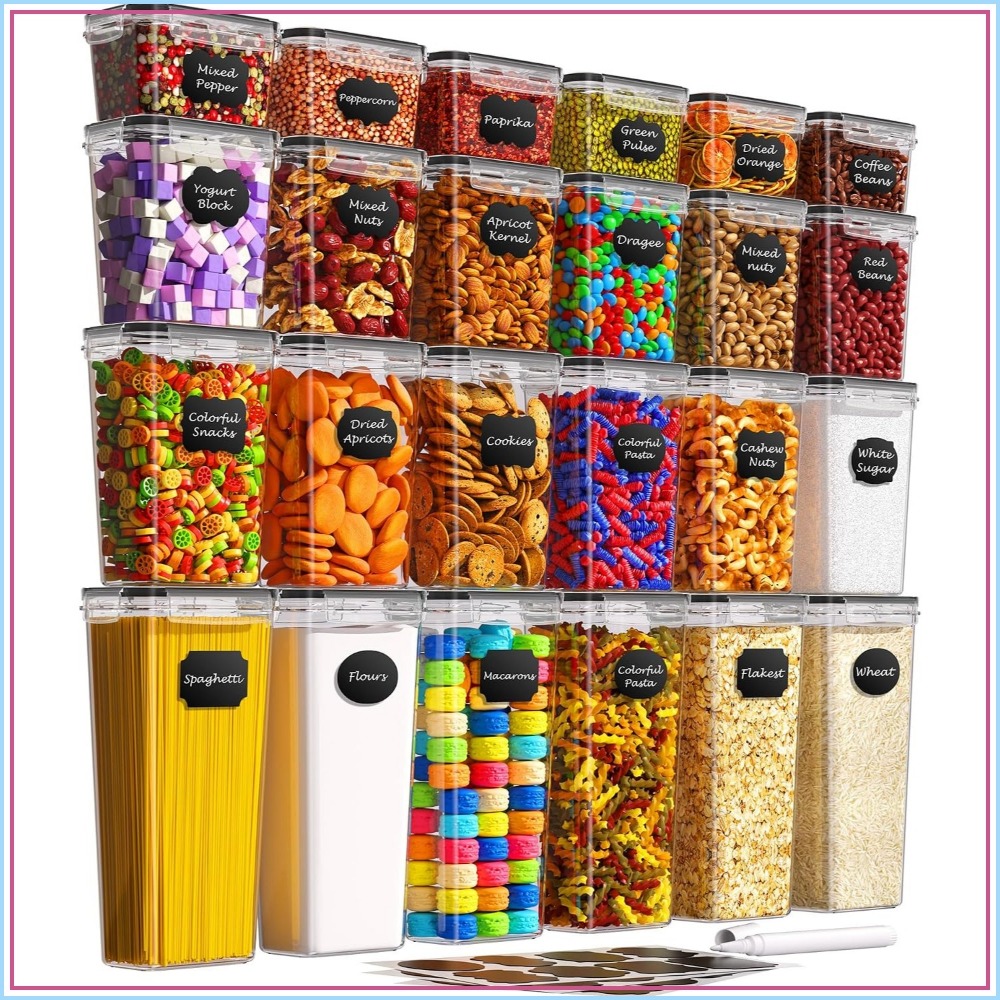 Food Storage Plastic Containers With Lids - 24 قطعة من حاويات تخزين الطعام