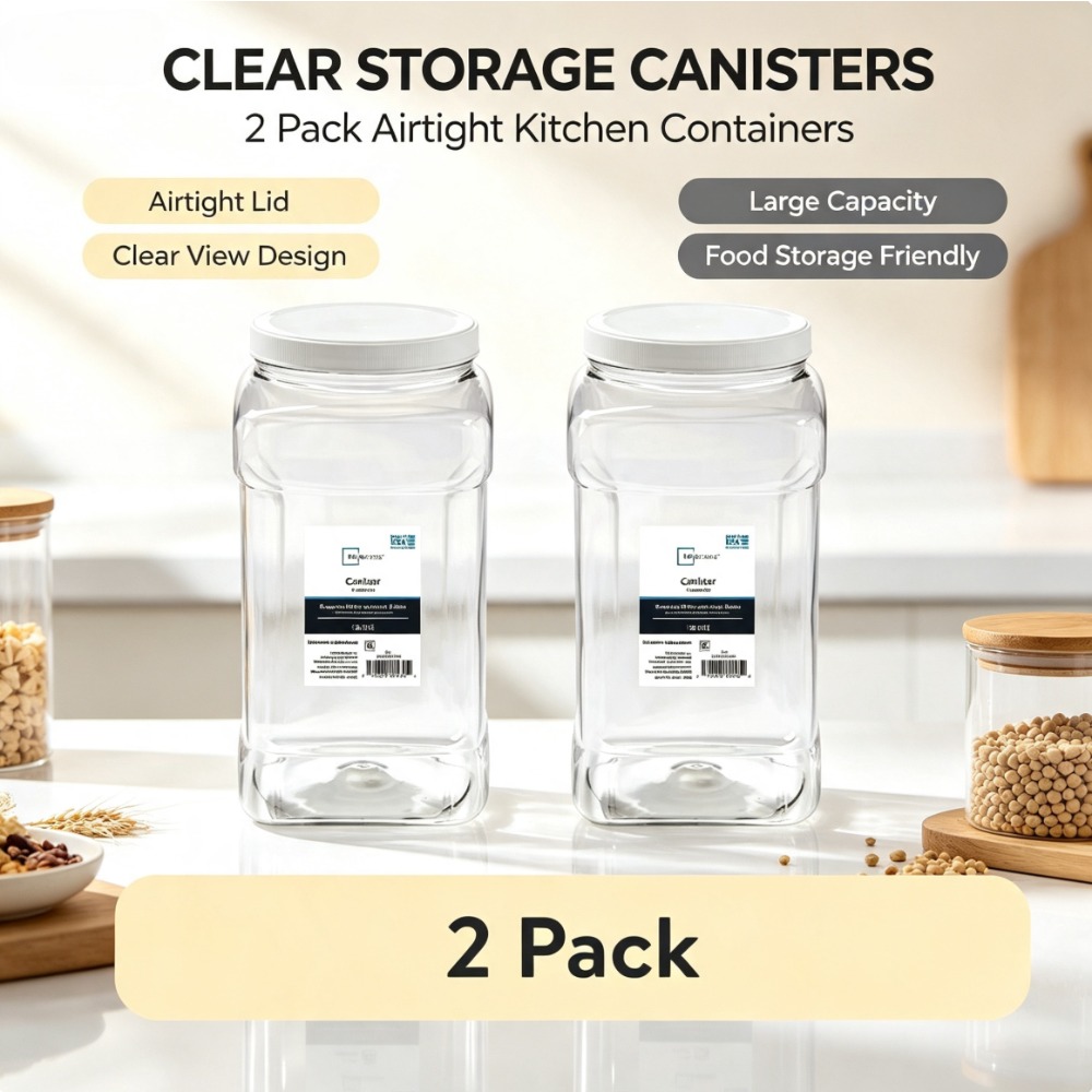 Food Storage 4 Quart - (عبوتان) حاوية تخزين طعام بلاستيكية شفافة