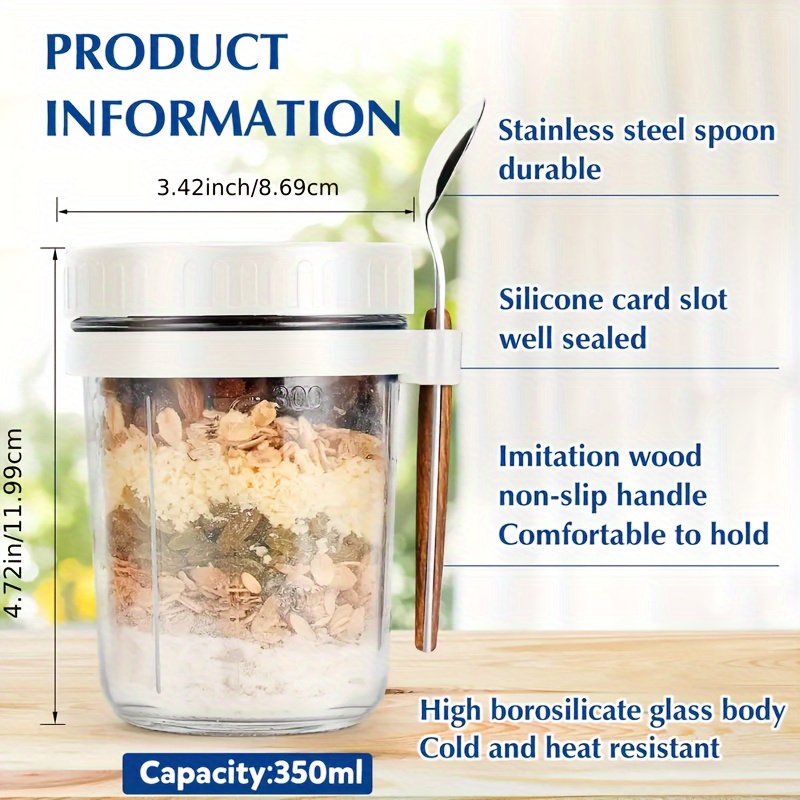 1 قطعة/2 قطعة كوب الشوفان الزج - مراجعة Food Storage Glass وسعره