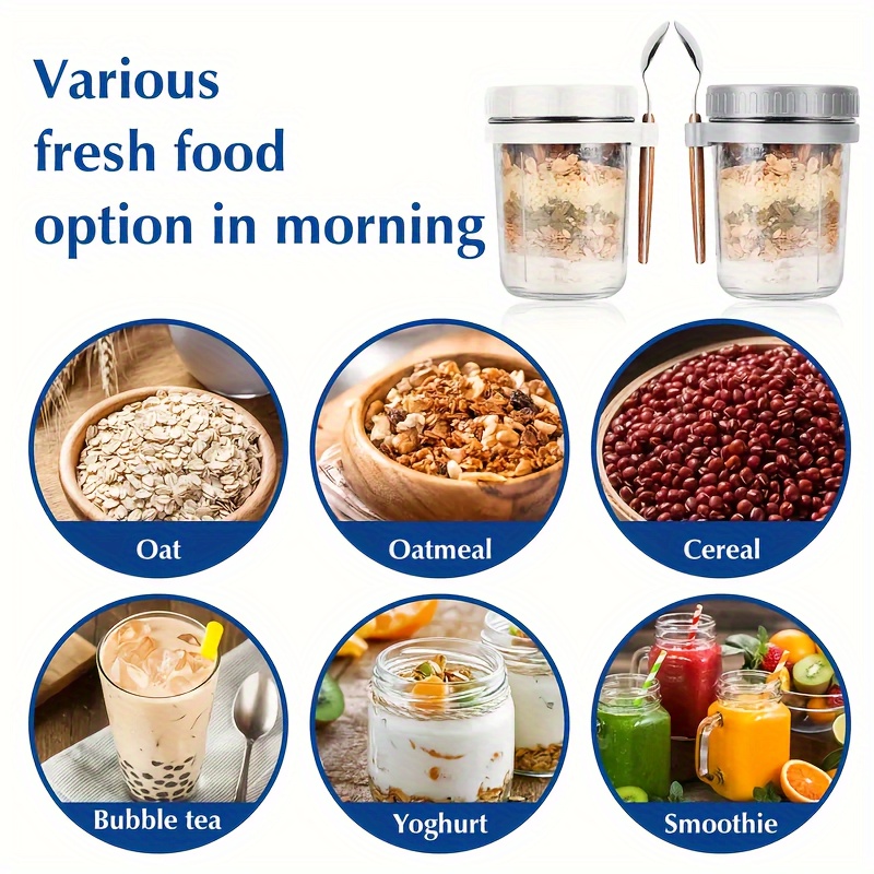 1 قطعة/2 قطعة كوب الشوفان الزج - مراجعة Food Storage Glass وسعره