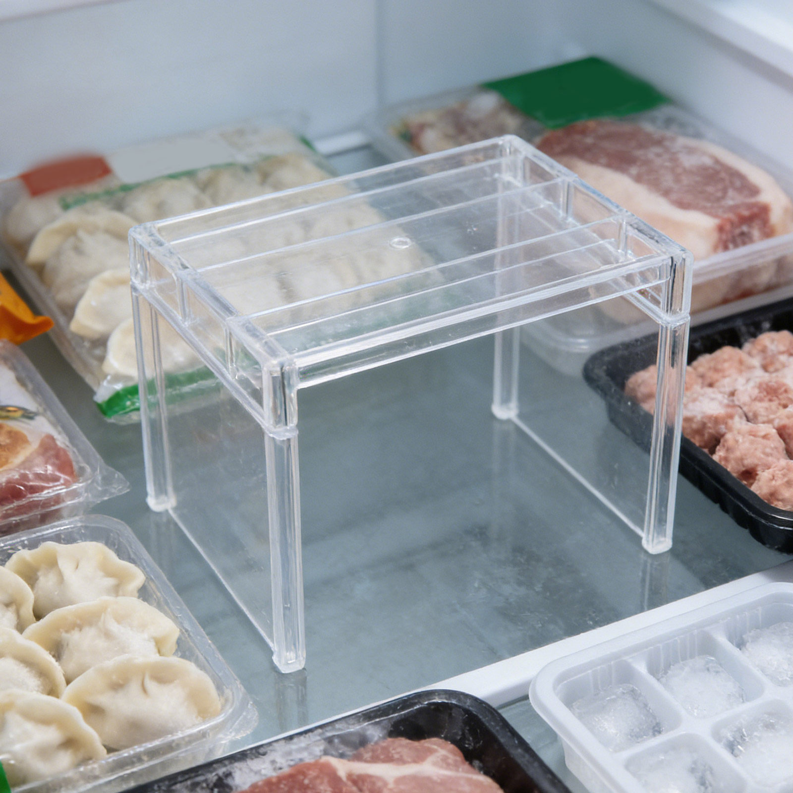قطعتان من رف تنظيم الثلاجة الش - مراجعة Food Storage Rack وسعره