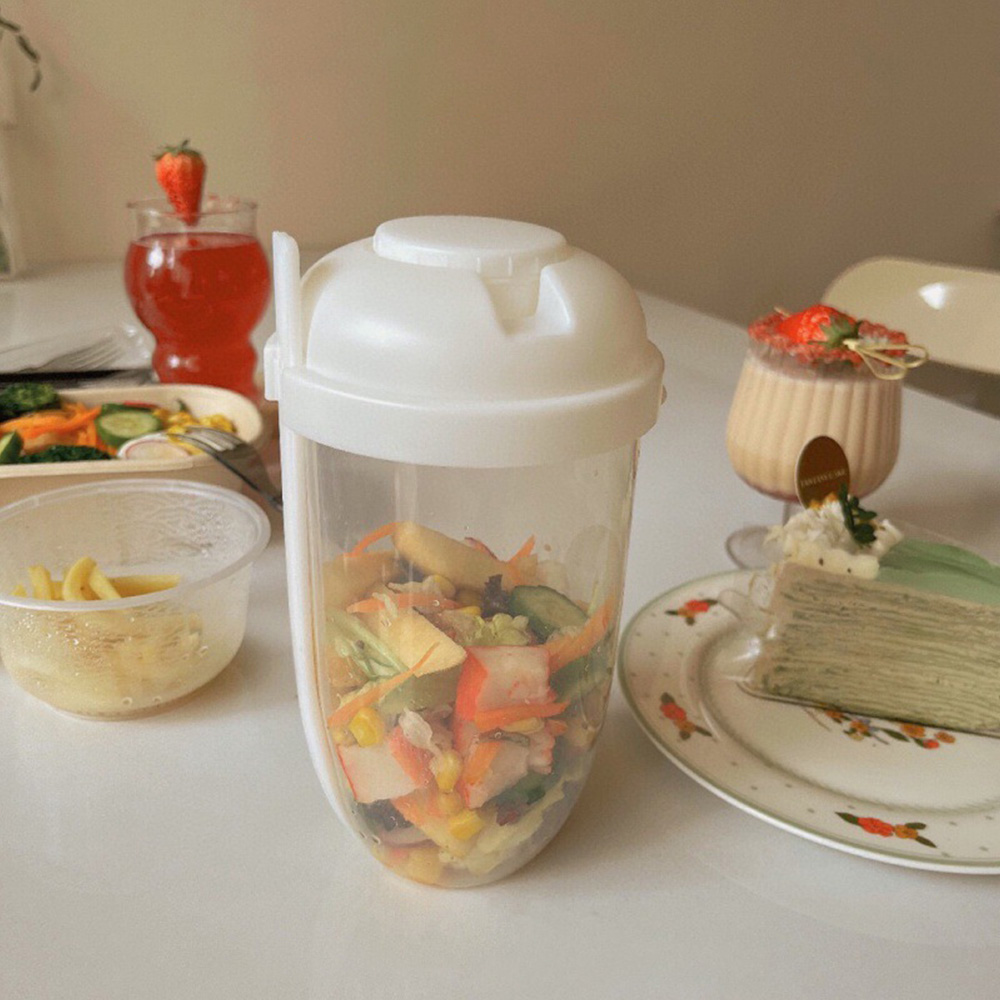 شاكر سلطة زجاجي محمول مع شوكة  - مراجعة Salad Dressing Bottle وسعره