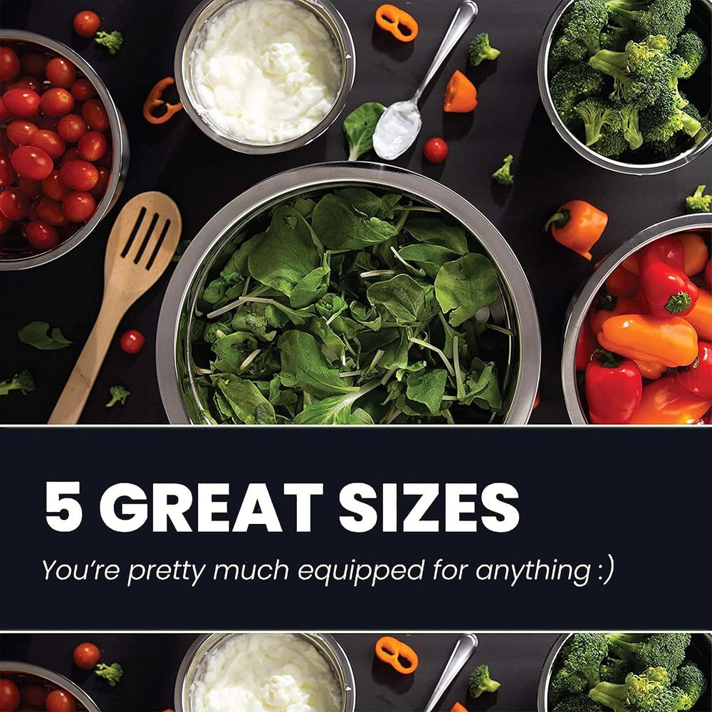 مجموعة أوعية خلط من 5 قطع، لتح - مراجعة Food Storage 4 Quart وسعره