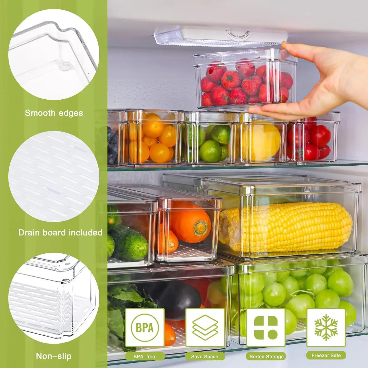 10/14 قطعة من صناديق تنظيم الث - مراجعة Food Storage Without Pantry وسعره
