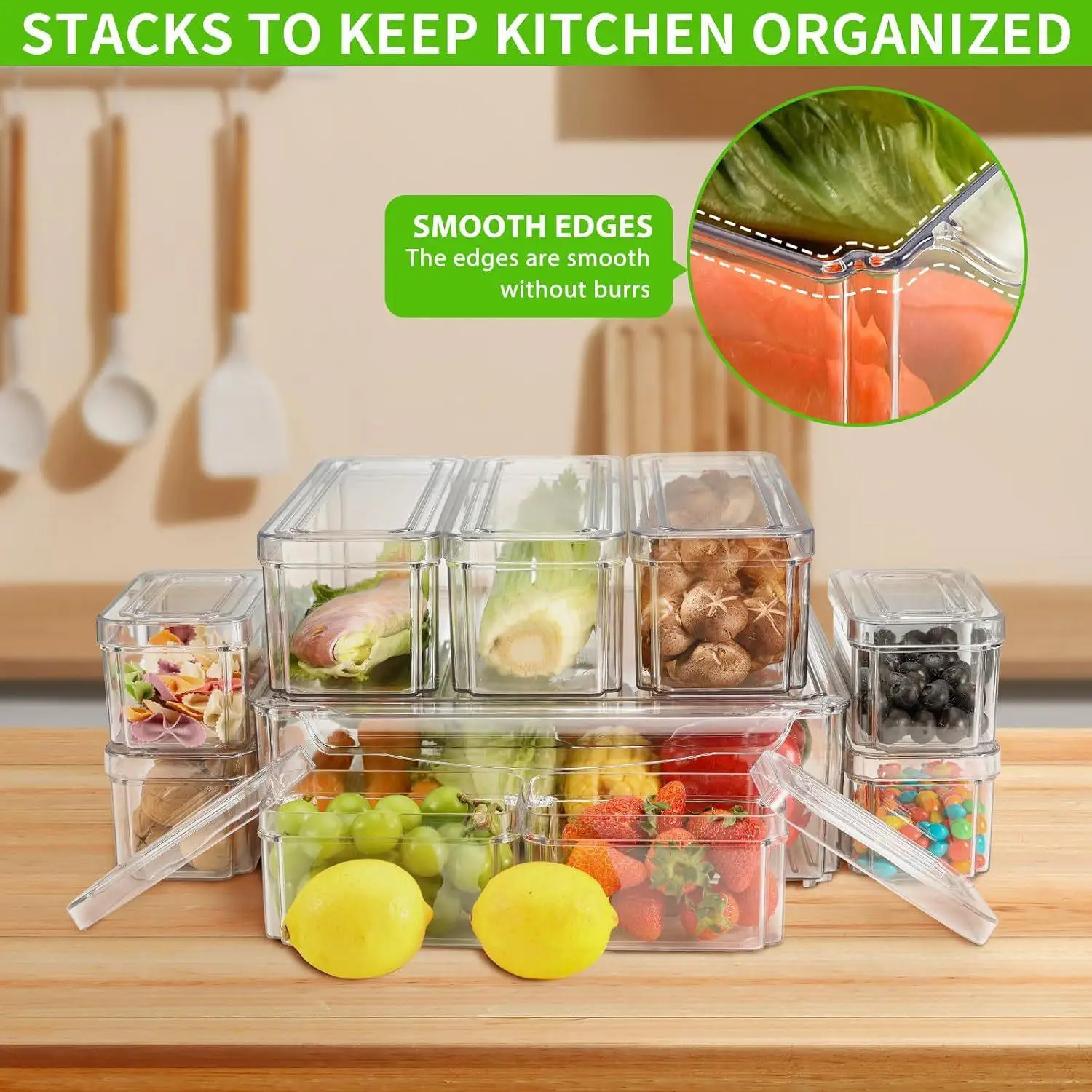 10/14 قطعة من صناديق تنظيم الث - مراجعة Food Storage Without Pantry وسعره