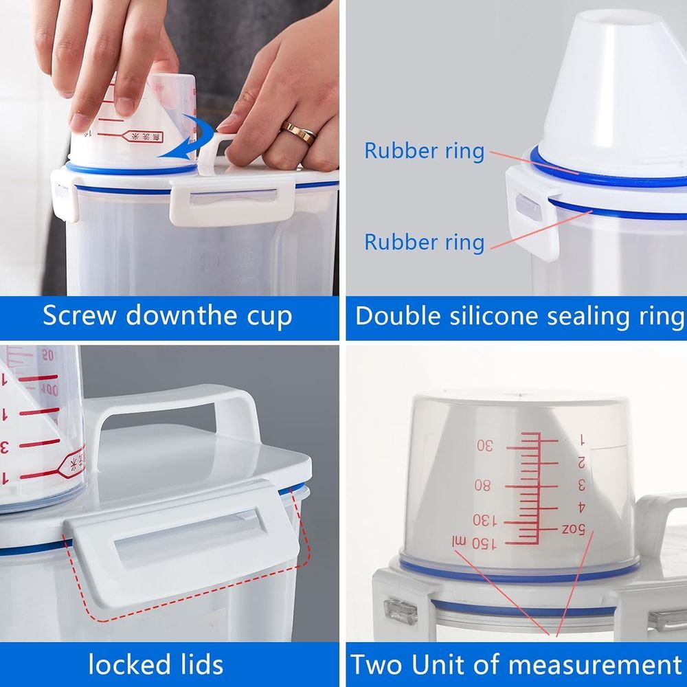 مجموعة حاويات تخزين الأرز والط - مراجعة Food Storage Bins وسعره