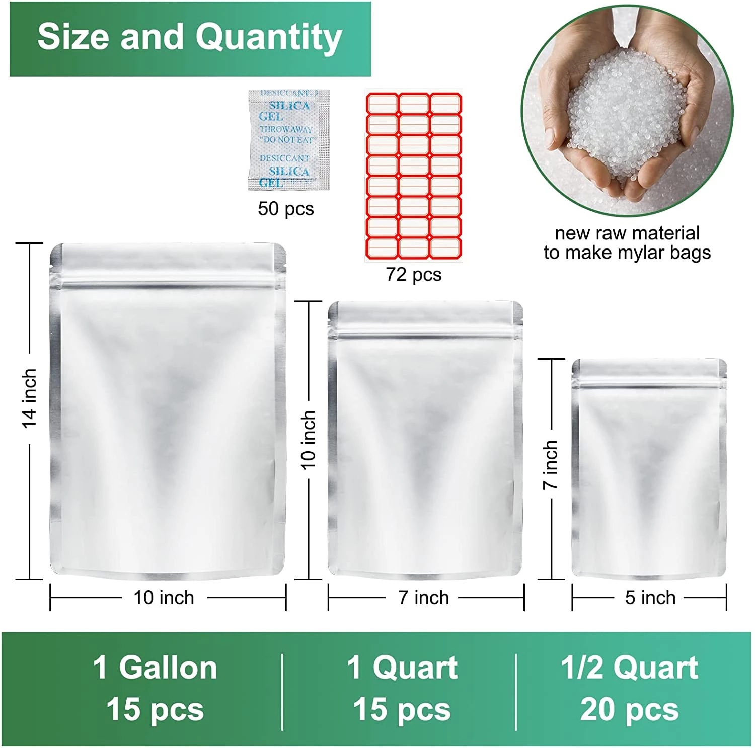 50 حزمة من رقائق الألومنيوم حق - مراجعة Food Storage Oxygen Absorbers وسعره