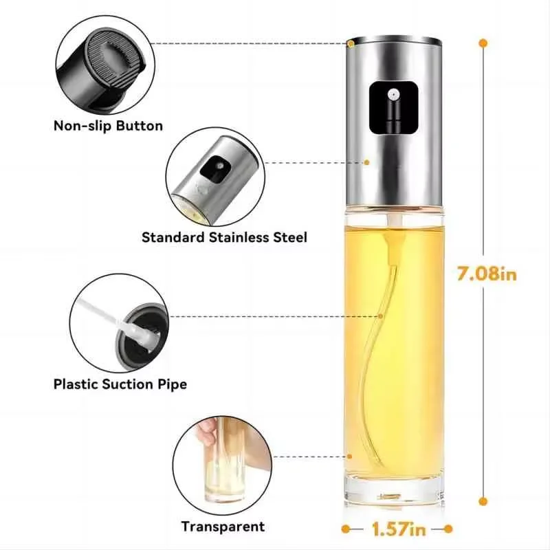 بخاخ زيت زجاجي لطهي رذاذ الزيت - مراجعة Salad Dressing Bottle وسعره