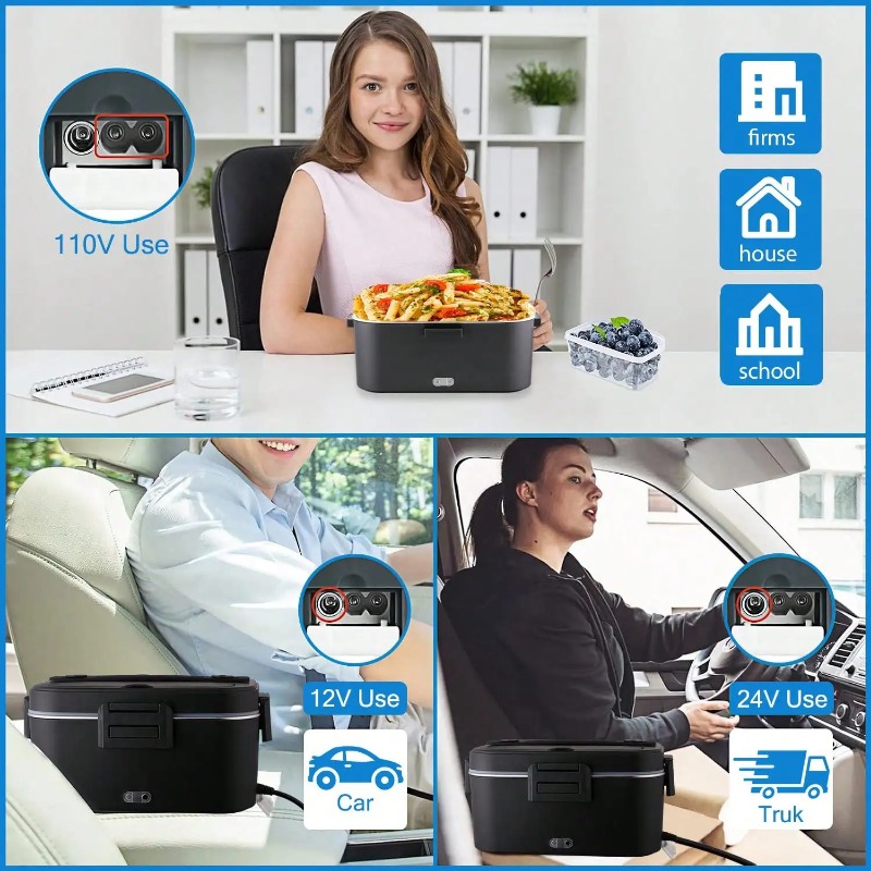 صندوق غداء كهربائي مُدفأ بقوة  - مراجعة Portable Food Warmer وسعره