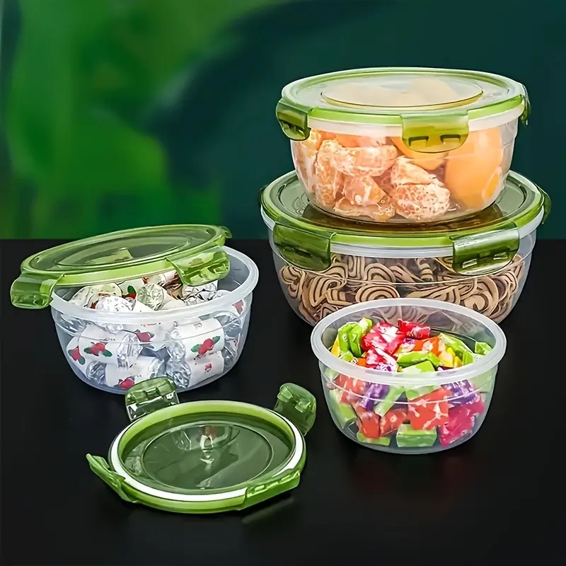 4 حاويات بلاستيكية لتخزين الطع - مراجعة Food Storage Plastic Containers With Lids وسعره