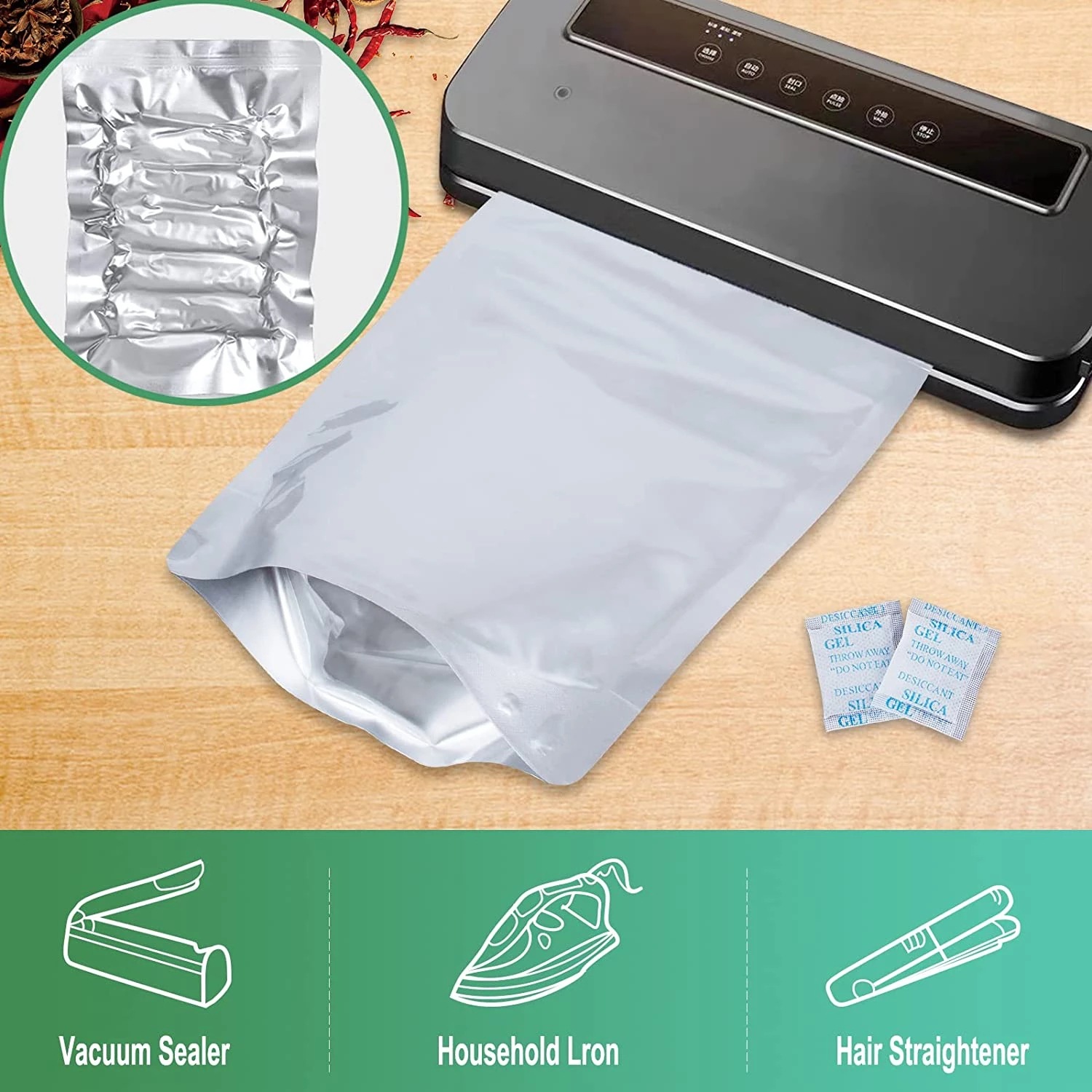 50 حقيبة قابلة لإعادة الاستخدا - مراجعة Food Storage Oxygen Absorbers وسعره