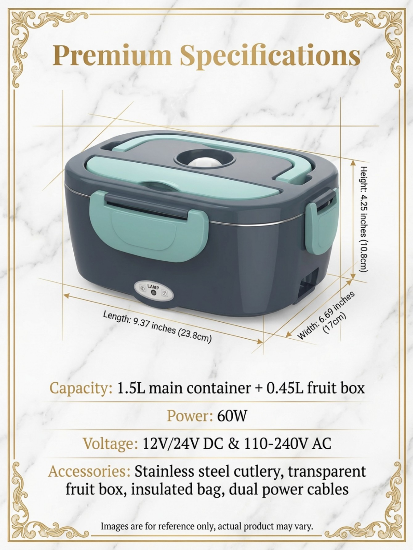 صندوق غداء كهربائي مُدفأ بقوة  - مراجعة Portable Food Warmer وسعره