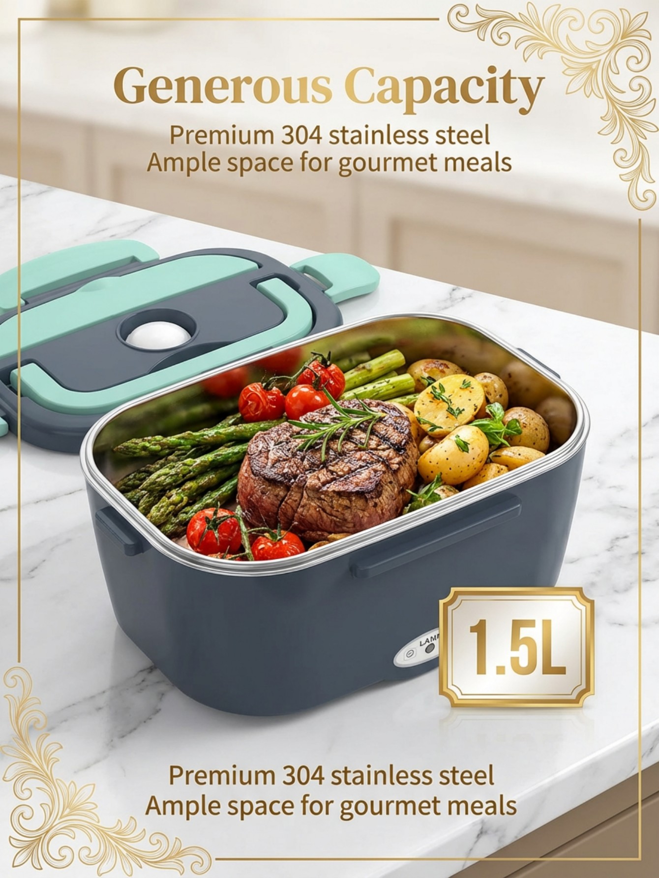 صندوق غداء كهربائي مُدفأ بقوة  - مراجعة Portable Food Warmer وسعره