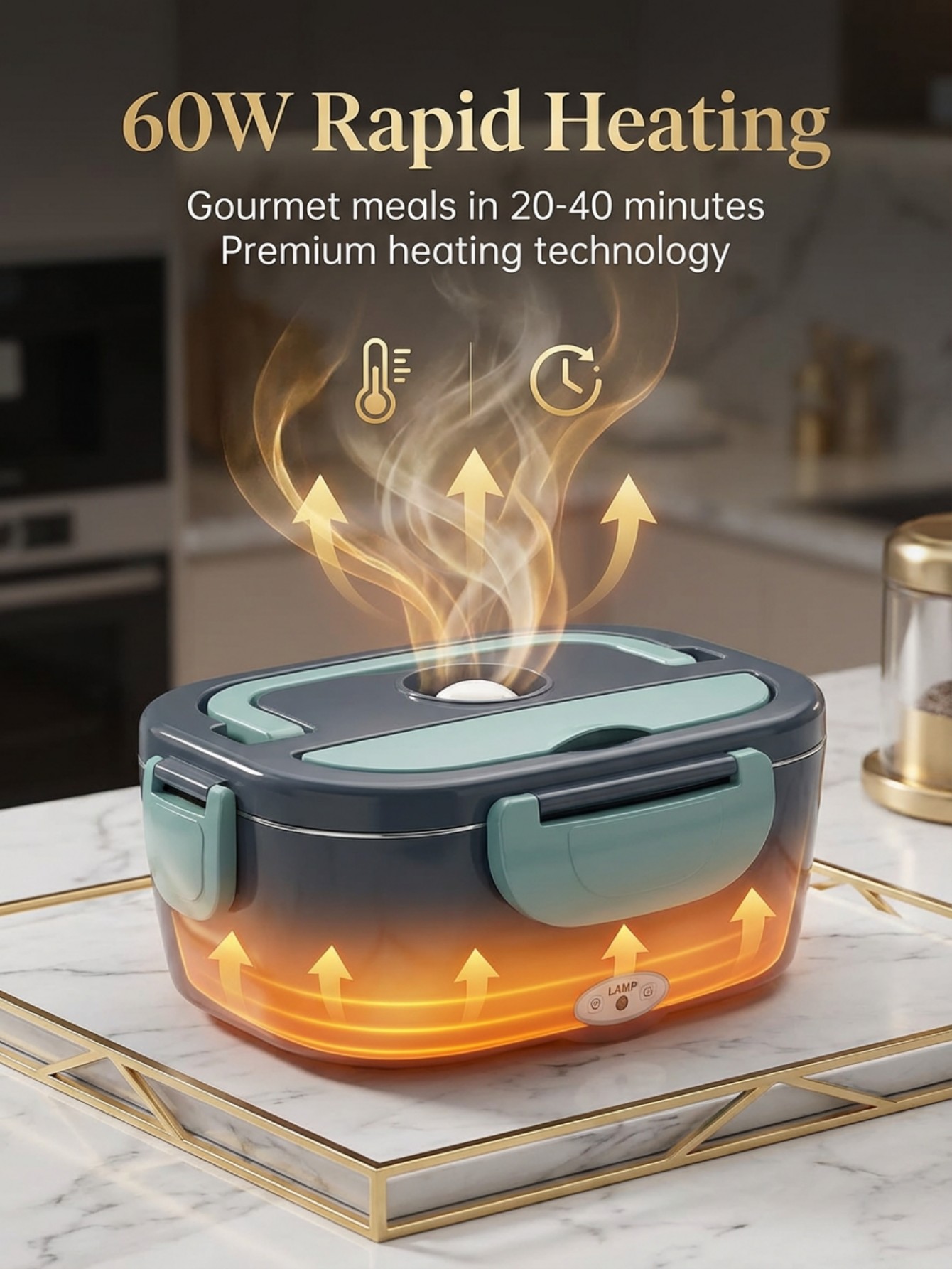 صندوق غداء كهربائي مُدفأ بقوة  - مراجعة Portable Food Warmer وسعره