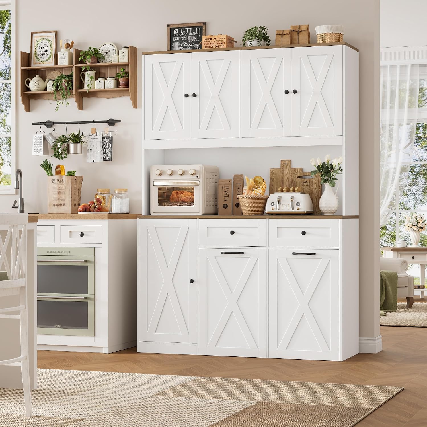 خزانة تخزين للمطبخ خشبية قائمة - مراجعة Food Storage Without Pantry وسعره