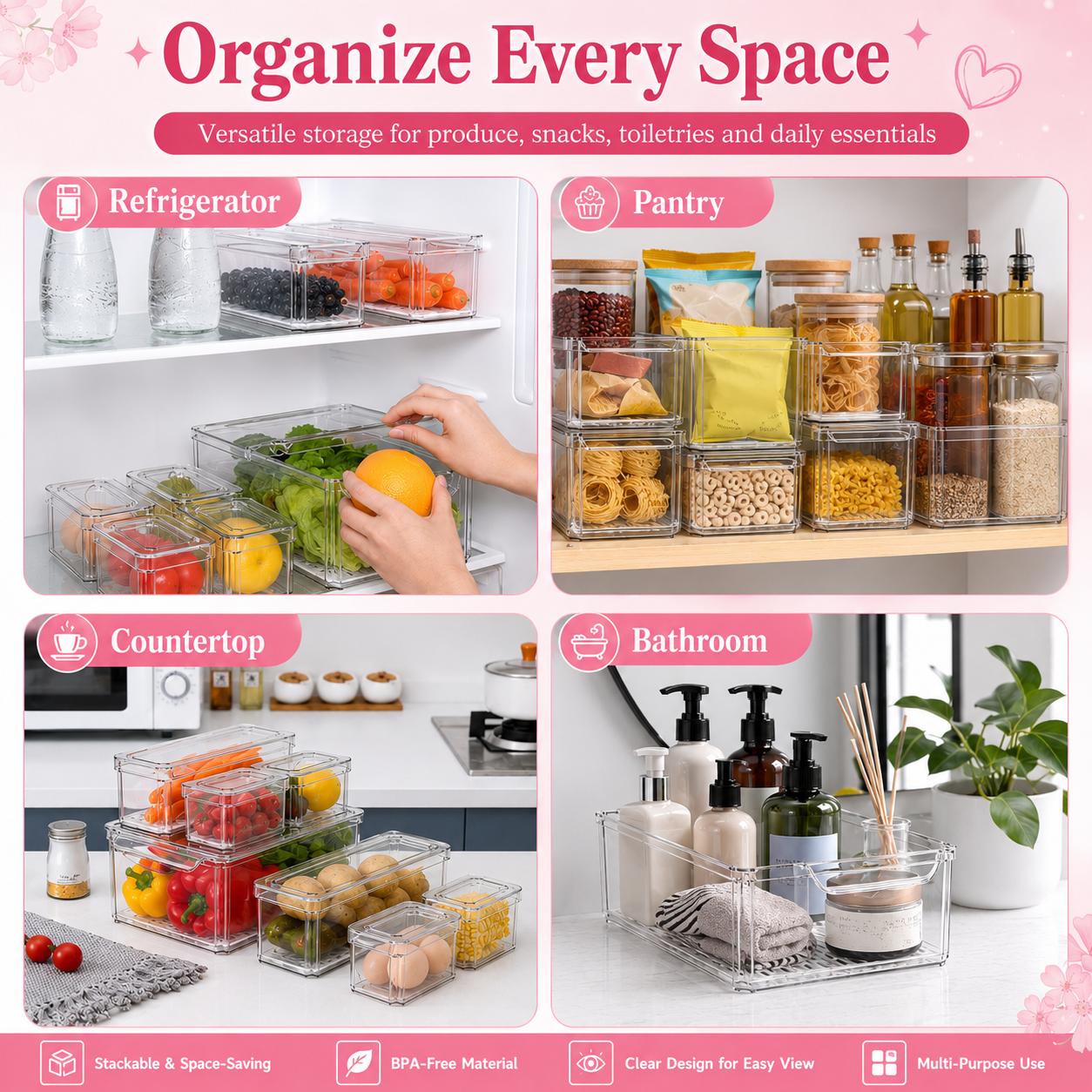 صناديق تنظيم الثلاجة القابلة ل - مراجعة Food Storage Without Pantry وسعره