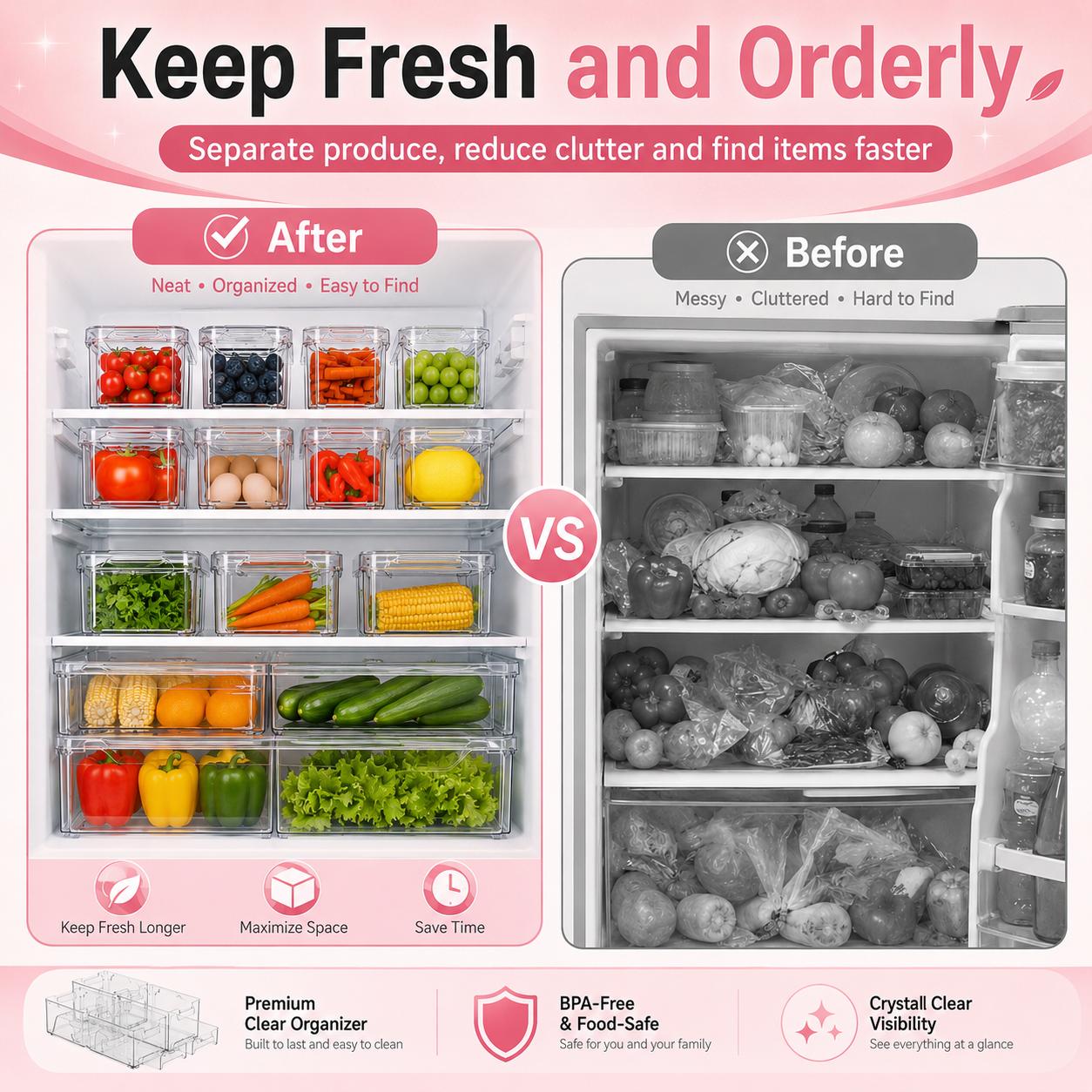 صناديق تنظيم الثلاجة القابلة ل - مراجعة Food Storage Without Pantry وسعره