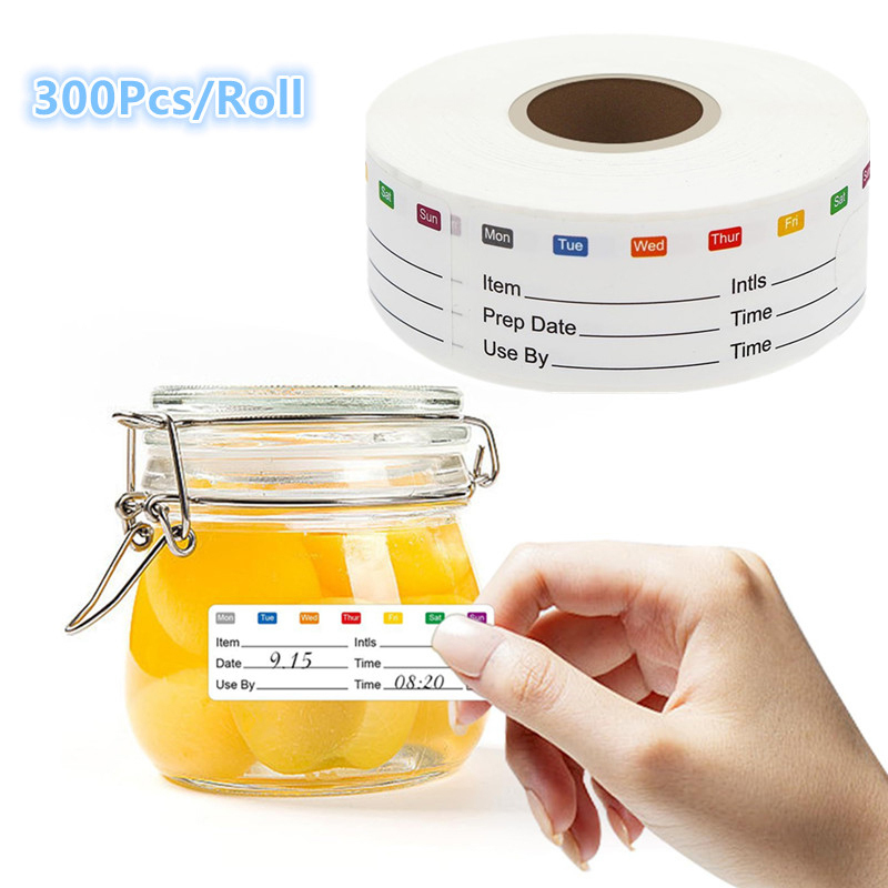 300 قطعة/لفة ملصقات ذاتية اللص - مراجعة Food Storage Expiration Dates وسعره