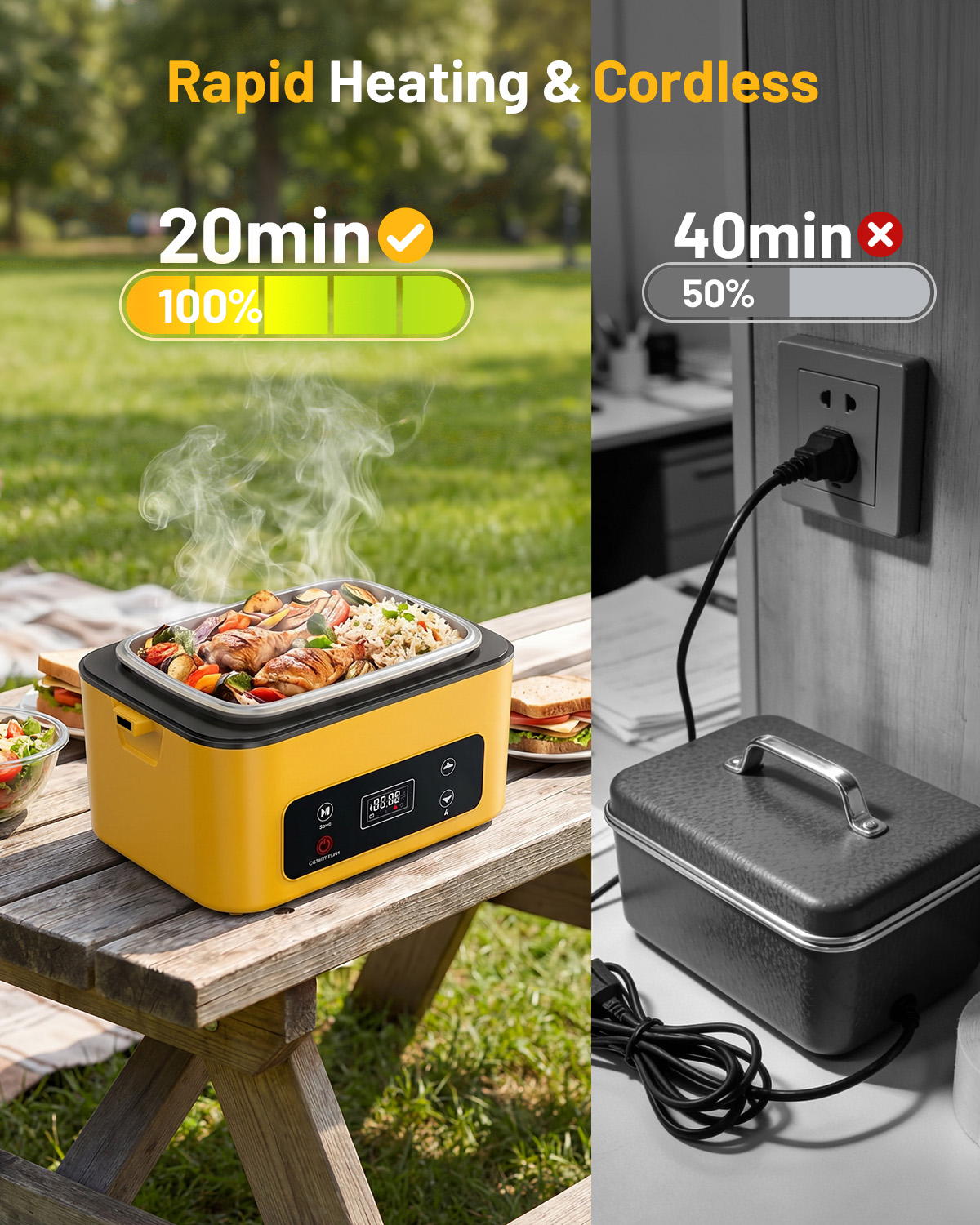 صندوق غداء محمول قابل للتسخين  - مراجعة Portable Food Warmer وسعره