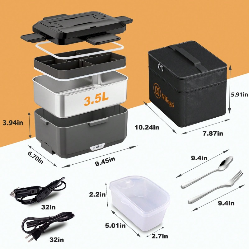 صندوق غداء كهربائي مزدوج الاست - مراجعة Portable Food Warmer وسعره