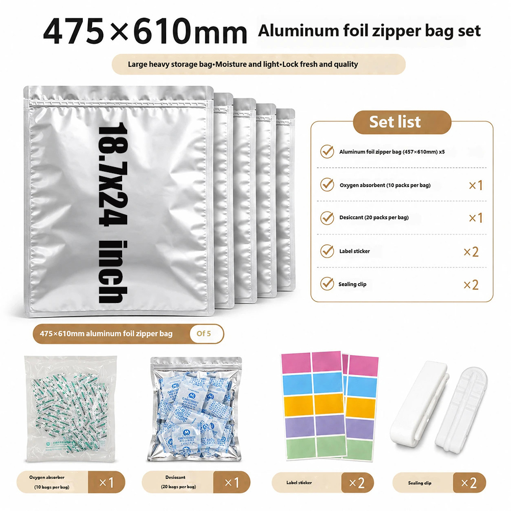 5 عبوات من أكياس التغليف المصن - مراجعة Food Storage Oxygen Absorbers وسعره