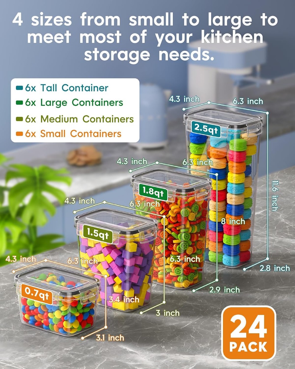 24 قطعة من حاويات تخزين الطعام - مراجعة Food Storage Plastic Containers With Lids وسعره
