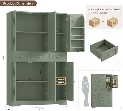 خزانة تخزين للمطبخ بارتفاع 67  - مراجعة Food Storage Without Pantry وسعره